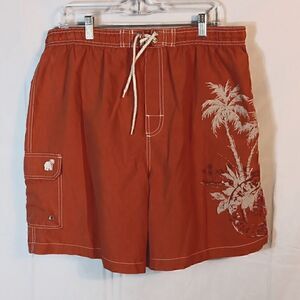 Caribbean Joe Hawaiian Print Men's Swim Trunks